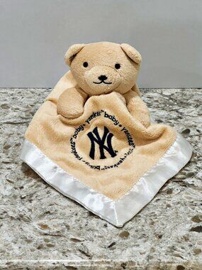 Baby Fanatic New York Yankees Bear Lovey Security Blanket Plush Satin Back Trim